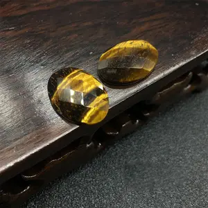 2023 Natürlicher gelber Tigerauge Edelstein Ovale Form Cabochon Cut Großhandel Edelstein Für Schmuck herstellung Facettierter Edelstein