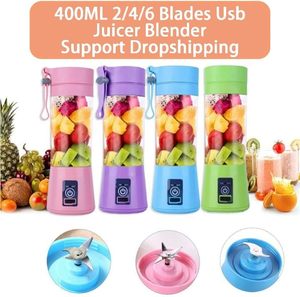 เครื่องปั่นผลไม้และผักแบบพกพา NOVISON Home Kitchen Manual Mini USB ใบมีดสแตนเลส 6 ใบ เป็นมิตรกับสิ่งแวดล้อม ชุด 14 ชิ้น - Product Image 4