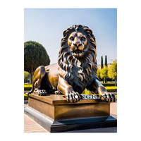 Statue de léopard tacheté en bronze grandeur nature pour extérieur, sculpture de guépard en cuivre