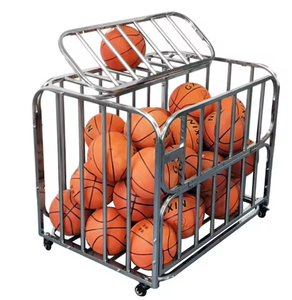 Chariot de <span class=keywords><strong>basket</strong></span>-ball pliable en acier inoxydable Cerceau en métal mobile pour les sports de plein air pour les pratiques de football et de <span class=keywords><strong>basket</strong></span>-ball - Product Image 4