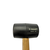 Marteau avec maillet en caoutchouc, outil de bricolage, avec manche en bois, 16 oz