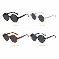 Lunettes de soleil de créateur OEM en acétate faites à la main, fines, noires, de luxe, protection UV400 pour femme