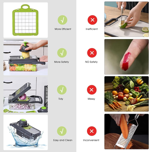 New <b>Vegetable</b> Chopper Spiral <b>Vegetable</b> Slicer Onion Chopper with Container Professional Food Chopper Slicer Dicer - Product Image 4