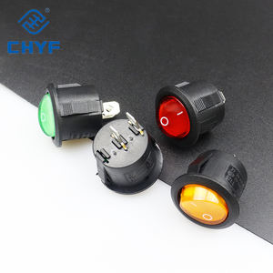 Tombol Hitam/Merah/Putih SPST Sakelar <span class=keywords><strong>Rocker</strong></span> Bulat AC 10A/125V <span class=keywords><strong>6A</strong></span>/<span class=keywords><strong>250V</strong></span> - Product Image 4