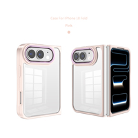 Coque JUNBO pour iPhone Duo Fold bicolore avec panneau transparent, cadre de protection surélevé pour l'appareil photo, bords anti-abrasion, protection intégrale pour les utilisateurs de Fold