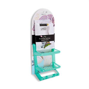 2-Tier Hanging Bathroom Organizer <b>Plastic</b> <b>Shelf</b> For Shampoo And Soap Assorted Colors - Product Image 2