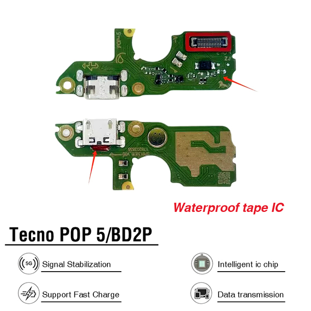 Usb Charger Charging Port Flex Cable Dock Connector Charging Port Connector Board Charge Flex for Tecno Pop5 Bd2P