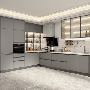 Kitchen <b>Cabinet</b> Model 985 Plywood Quartz Countertop Integrated <b>Corner</b> Open-Plan Kitchen None - Product Image 2