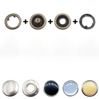 Botones a presión de latón estilo perla redondos al por mayor con broche de 4 puntas largas para camisas, con piedras preciosas de colores