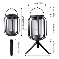 Lanterne d'ambiance de camping rechargeable par USB étanche pour cour jardin patio porche décor solaire LED lumière de paysage portable