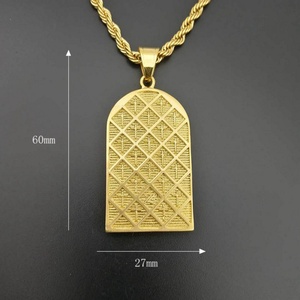 High Quality 18k Gold Plated Men's Jesus Christ <b>Cross</b> Pendant Stainless Steel Link <b>Chain</b> Religious Necklace Jewelry - Product Image 5