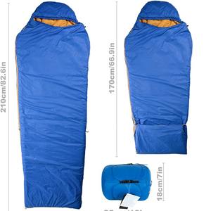 Sac de couchage rectangulaire Woqi Mummy 3M avec rembourrage Thinsulate, écologique, ultraléger, bleu, pour adultes - Product Image 5