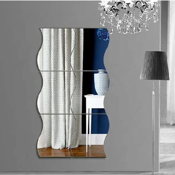 DIY Market Used Wholesale Modern Dining Room Wall Mounting S Shape Wave Mirror Factory Price mirror glass