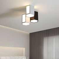 Plafonnier LED géométrique moderne Connects Mijia 3000K, intensité variable, combinaison noir et blanc, éclairage encastré pour chambre, IP33, 50000 heures, CRI80