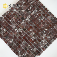 Mosaïque en marbre Rosa Levanto de forme carrée, 10 mm, résistante à l'eau, pour mur de salle de bain, couloir, salon, design d'intérieur