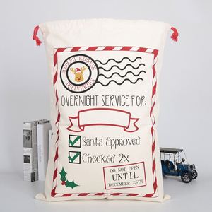 Hot Sale <b>Christmas</b> Decorations Xmas Drawstring Gift Bags Sweet Bags <b>Sacks</b> 100% Cotton Silk Screen Printing Factory Direct Price - Product Image 3