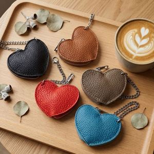 PU Leather Modern Portable Bag Charm Wallet with <b>Cute</b> Mini Heart-Shaped Pendant Coin <b>Purse</b> & Key Card Holder - Product Image 1