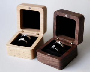 Caja de anillo de boda de madera de nogal negro de madera de <span class=keywords><strong>haya</strong></span> personalizada para propuesta de boda regalo de graduación de Navidad - Product Image 3