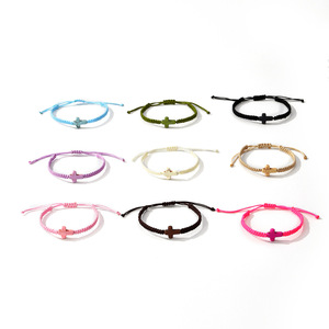 Vente en gros de bracelets et de bracelets tressés croisés en pierre naturelle ajustables à la mode bijoux à breloques pour hommes et femmes cadeaux - Product Image 3