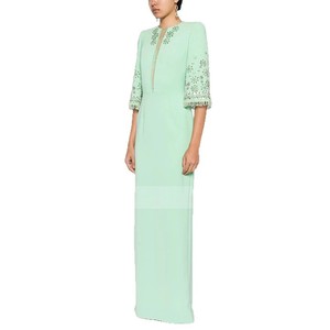 <span class=keywords><strong>Abito</strong></span> da Festa <span class=keywords><strong>Vintage</strong></span> Antistatico Verde Menta con Maniche Corte, Dettagli in Rete e Perline, Silhouette a Linea A, Vendita all'Ingrosso - Product Image 5