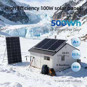 Kit de Démarrage Panneau Solaire Monocristallin PERC 100W 12V avec Contrôleur de Charge PWM LCD 30A pour Système Solaire Hors Réseau pour Camping-car - Product Image 3