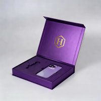 Boîte en carton écologique avec logo doré personnalisé pour l'emballage d'étuis de téléphone portable