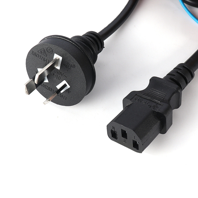 Australia 3 pin flat pin plug extension power lead cable with mains lead SAA