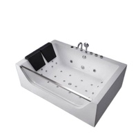 Baignoire Spa Rectangulaire de Luxe Zevana en Acrylique avec Cascade, Massage, Design Walk-in, Drain, 6 Jets, Autoportante, Intérieur