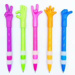 Novelty Cute Hand Gesture Thumb Finger Shape Plastic Ball Pen Click pen for School Kids