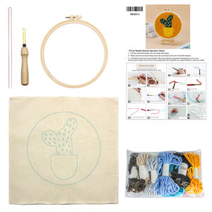 DIYサボテンパンチ針キット練習刺繍セット初心者向けポーク刺繍クロスステッチ装飾工場 - Product Image 2