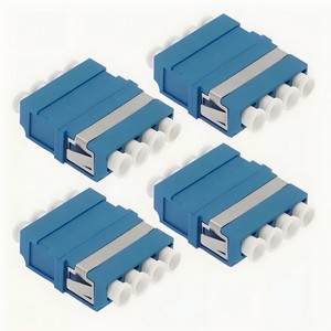 Kexint MPO Adapter LC/UPC đơn <span class=keywords><strong>mode</strong></span> sợi quang quang Quad Adapter Coupler W/Mặt bích màu xanh - Product Image 5