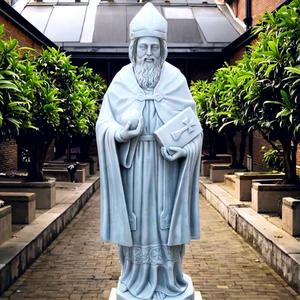 Statue moderne en marbre de Saint Augustin Sculpture importante de <span class=keywords><strong>parrain</strong></span> pour l'église et <span class=keywords><strong>le</strong></span> jardin en plein air - Product Image 1