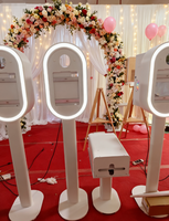 Anneau lumineux LED portable pour iPad, machine de photomaton, appareil photo reflex numérique, télécommande sans fil pour iPad, cadre métallique, étui de transport pour mariages/festivals