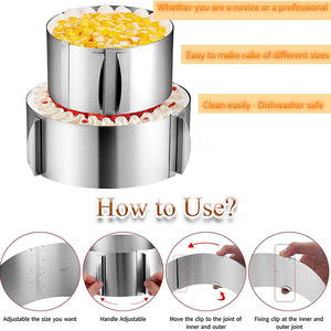 Stainless Steel Mousse Ring <b>Mold</b> 16-30cm Adjustable Round <b>Cake</b> <b>Mold</b> Baking Tool - Product Image 3