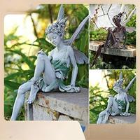 Statue de fée fleur assise MAB13 ornements artisanaux en résine ornements de jardin extérieur cadeau
