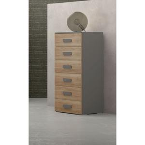 Cómoda de Siete Cajones Modelo Asia, en Color Madera y Nogal - Product Image 1