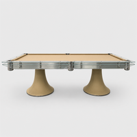 Table de billard de 9 pieds, table de billard pour salle de jeux à domicile, table de billard de luxe en verre trempé, cadre en acier inoxydable, base sur pieds modernes