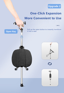 Bastón <span class=keywords><strong>de</strong></span> Senderismo 2 en 1 <span class=keywords><strong>de</strong></span> Aleación <span class=keywords><strong>de</strong></span> Aluminio Personalizado, Silla Plegable con un Solo Clic, con Tapete Antideslizante para Acampar, Picnic al Aire Libre - Product Image 4