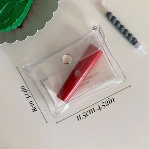 Kreativer transparenter Kartenhalter, einfache DIY-Aufbewahrungstasche, tragbare Mini-Geldbörse mit Druckknopf, ästhetische Kawaii-Fotokartenhülle - Product Image 3