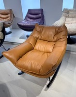 Fauteuil inclinable à bascule en tissu de style nordique moderne pour salon, chambre, salle à manger et usage hôtelier