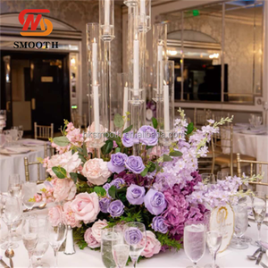 Bougie florale lisse, candélabre, arrangement floral en forme d'anneau, centre de table, couronne de fleurs pour bougeoirs - Product Image 1