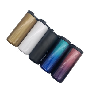 Stainless Steel Tumbler 16Oz Double Wall Vacuum Insulated Coffee <b>Mug</b> For Travel Office Use White Black Gold Blue Purple Gradient - Product Image 3