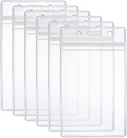 Pochette en plastique transparent pour badge d'identification, 2,25 x 3,5 pouces, horizontale, porte-badge, porte-carte d'identité pour cordon