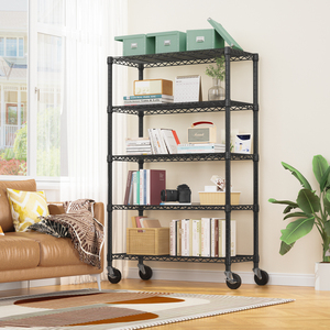 MZG Modern Design Heavy Duty Wire Shelving NSF <b>Storage</b> Rack Approved 5-Tier Black Metal <b>Kitchen</b> Wire Shelf <b>Unit</b> - Product Image 5