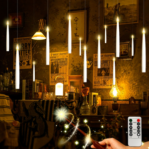 Bougie LED flottante sans flamme <span class=keywords><strong>pour</strong></span> arbre de Noël, télécommande, fonctionne sur piles, écologique, <span class=keywords><strong>magique</strong></span>, suspendue, scintillante, <span class=keywords><strong>pour</strong></span> <span class=keywords><strong>mariage</strong></span> - Product Image 1