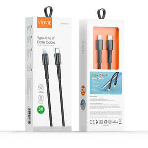 Vivie PD 30W USB C Type C สายชาร์จไวไนลอนถักประเภท C เป็นสายข้อมูลให้แสงสว่างสำหรับ iPhone 14 13 12 iPad - Product Image 5