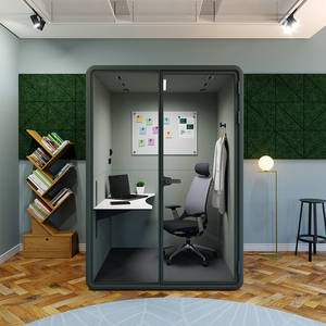 Modern <b>Soundproof</b> Office Pod Single Person Acoustic Privacy Booth for Quiet Work and Calls Movable and Quick Install - Product Image 6