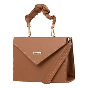 Sac bandoulière vintage pour femme Fana en cuir véritable camel, avec une seule poignée, imperméable, pour un usage quotidien - Product Image 1