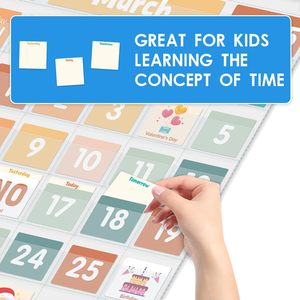 Calendario de Bolsillo con Vista Mensual, Diseño Minimalista de Tela, Gestión del Tiempo, Regreso a Clases, Uso en el Aula - Product Image 3