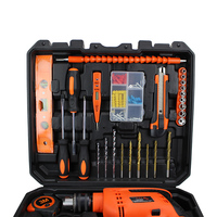 Juego de Herramientas Manuales Multifuncionales KHC de 43 Piezas, Taladro de Impacto, Acero al Carbono 201, Acero Inoxidable, Opción OEM, 1 Año de Garantía, Estuche Rígido Negro
